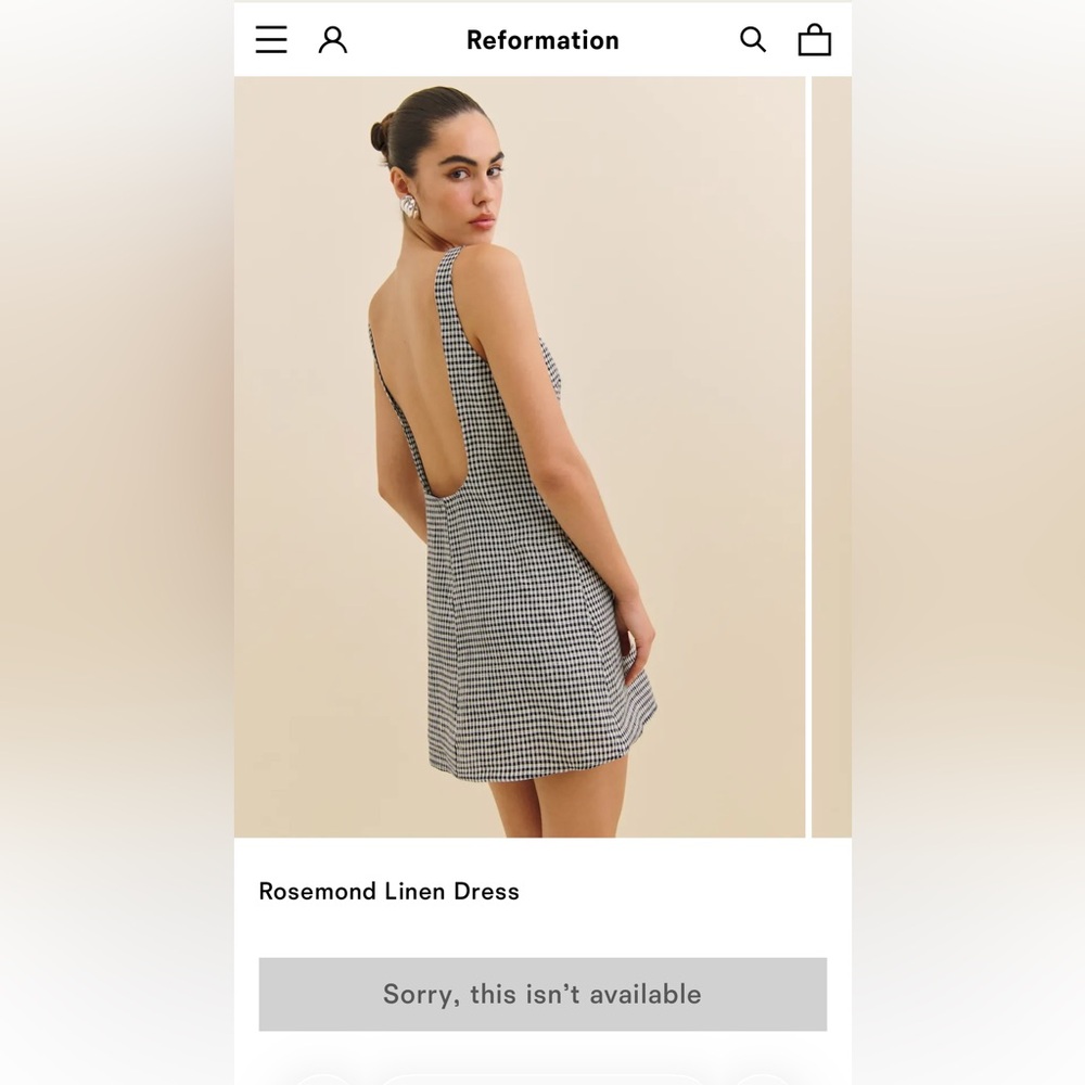Reformation Rosemond Linen Dress Black - Size 2